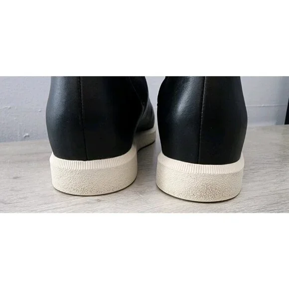 Vince Leather High-Top Slip On Sneakers Black Stretch 9.5 $295 Platform - Picture 6 of 8